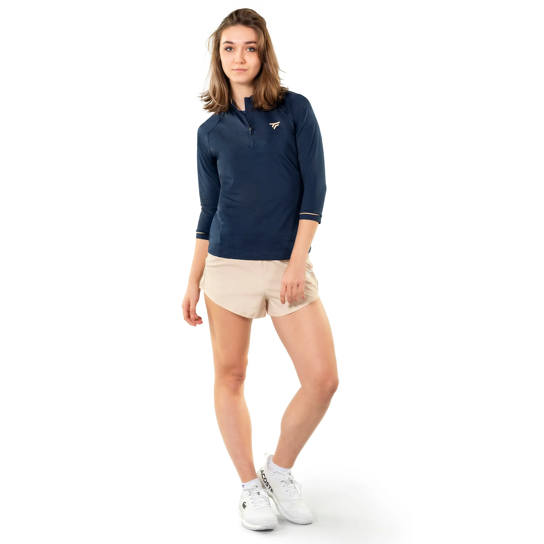Sweat technique Thermo Zip Manche 3/4 Femme Marine